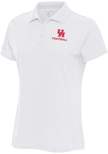 Antigua Houston Cougars Womens White Football Legacy Pique Short Sleeve Polo Shirt