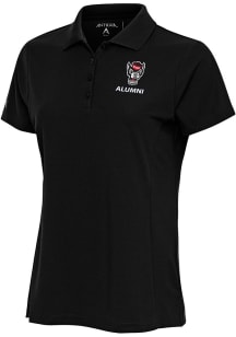 Antigua NC State Wolfpack Womens Black Alumni Legacy Pique Short Sleeve Polo Shirt