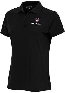 Antigua NC State Wolfpack Womens Black Football Legacy Pique Short Sleeve Polo Shirt