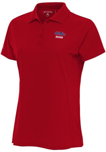 Antigua Ole Miss Rebels Womens Red Mom Legacy Pique Short Sleeve Polo Shirt