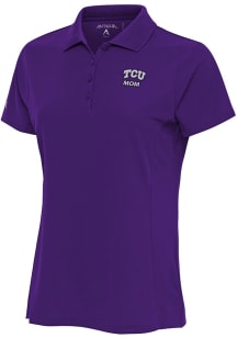 Antigua TCU Horned Frogs Womens Purple Mom Legacy Pique Short Sleeve Polo Shirt