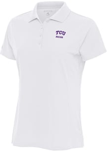 Antigua TCU Horned Frogs Womens White Mom Legacy Pique Short Sleeve Polo Shirt