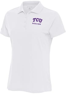Antigua TCU Horned Frogs Womens White Soccer Legacy Pique Short Sleeve Polo Shirt