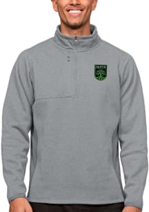 Antigua Austin FC Mens Grey Course Long Sleeve 1/4 Zip Pullover