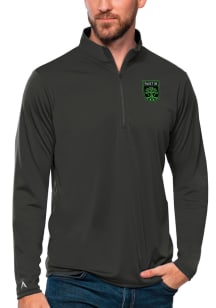 Antigua Austin FC Mens Grey Tribute Long Sleeve 1/4 Zip Pullover