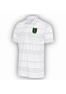 Antigua Austin FC Mens White Ryder Black Stripe Short Sleeve Polo