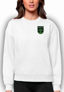 Antigua Austin FC Womens White Victory Crew Sweatshirt