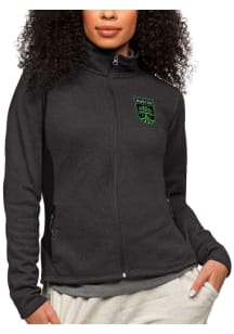 Antigua Austin FC Womens Black Course Long Sleeve Full Zip Jacket