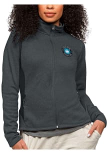 Antigua Charlotte FC Womens Grey Course Long Sleeve Full Zip Jacket