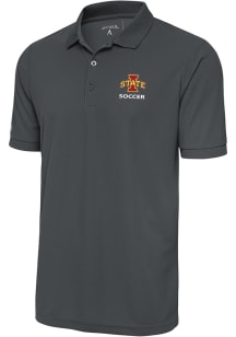 Antigua Iowa State Cyclones Grey Soccer Legacy Pique Big and Tall Polo