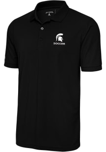 Antigua Michigan State Spartans Black Soccer Legacy Pique Big and Tall Polo