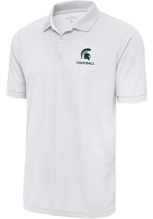 Antigua Michigan State Spartans White Football Legacy Pique Big and Tall Polo