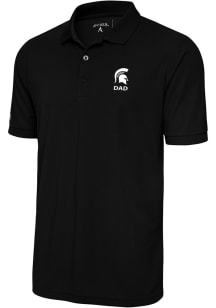 Antigua Michigan State Spartans Black Dad Legacy Pique Big and Tall Polo