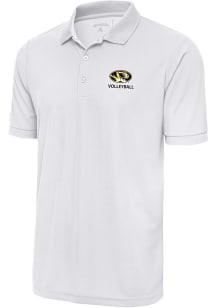 Antigua Missouri Tigers White Volleyball Legacy Pique Big and Tall Polo
