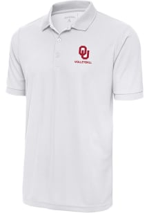 Antigua Oklahoma Sooners White Volleyball Legacy Pique Big and Tall Polo