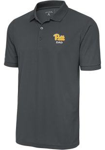 Antigua Pitt Panthers Grey Dad Legacy Pique Big and Tall Polo