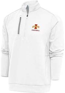 Antigua Iowa State Cyclones Mens White Football Generation Long Sleeve 1/4 Zip Pullover