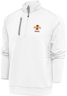 Antigua Iowa State Cyclones Mens White Dad Generation Long Sleeve 1/4 Zip Pullover