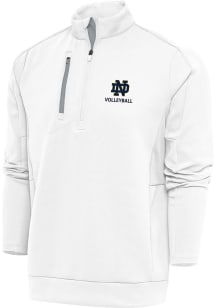 Antigua Notre Dame Fighting Irish Mens White Volleyball Generation Long Sleeve 1/4 Zip Pullover