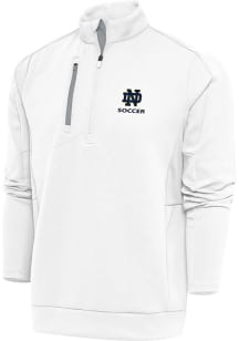 Antigua Notre Dame Fighting Irish Mens White Soccer Generation Long Sleeve 1/4 Zip Pullover