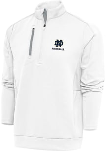 Antigua Notre Dame Fighting Irish Mens White Football Generation Long Sleeve 1/4 Zip Pullover