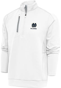 Antigua Notre Dame Fighting Irish Mens White Alumni Generation Long Sleeve 1/4 Zip Pullover