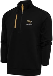Antigua Wake Forest Demon Deacons Mens Black Volleyball Generation Long Sleeve 1/4 Zip Pullover
