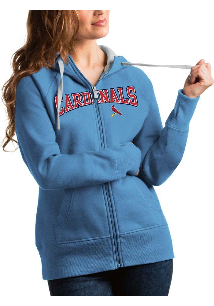 Antigua Women's St. Louis Cardinals Black Victory Hooded Pullover