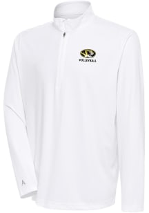 Antigua Missouri Tigers Mens White Volleyball Tribute Long Sleeve 1/4 Zip Pullover