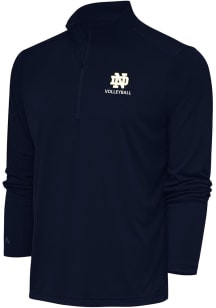 Antigua Notre Dame Fighting Irish Mens Navy Blue Volleyball Tribute Long Sleeve 1/4 Zip Pullover