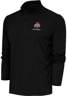 Antigua Ohio State Buckeyes Mens Black Volleyball Tribute Long Sleeve 1/4 Zip Pullover