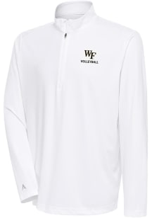 Antigua Wake Forest Demon Deacons Mens White Volleyball Tribute Long Sleeve 1/4 Zip Pullover