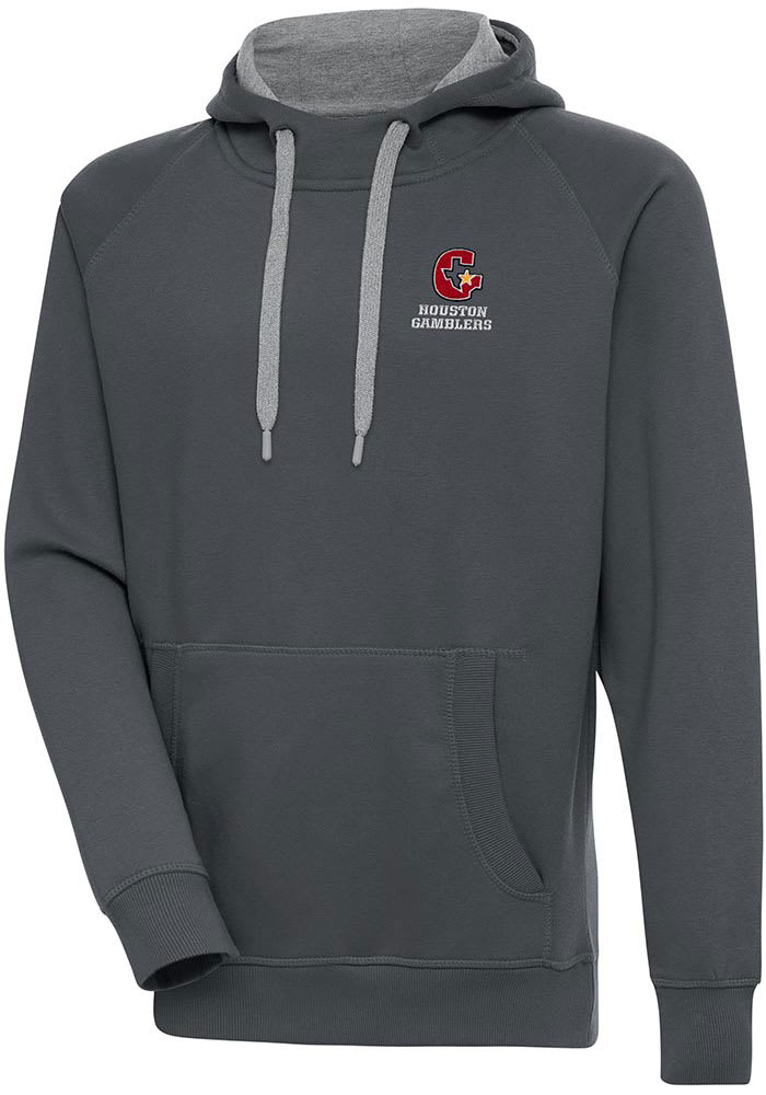 New England Patriots Antigua Women's Axe Bunker Tri-Blend Pullover Hoodie -  Black