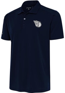 Antigua Cleveland Guardians Navy Blue Metallic Logo Tribute Big and Tall Polo
