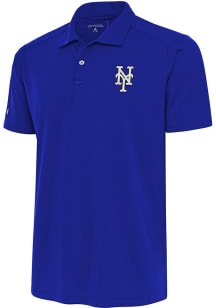 Antigua New York Mets Blue Metallic Logo Tribute Big and Tall Polo