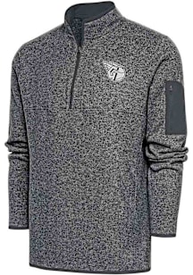 Antigua Cleveland Guardians Mens Grey Metallic Logo Fortune Long Sleeve Qtr Zip Pullover