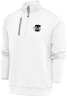 Antigua Philadelphia Phillies Mens White Metallic Logo Generation Long Sleeve 1/4 Zip Pullover