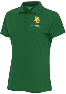 Antigua Baylor Bears Womens Green Basketball Legacy Pique Short Sleeve Polo Shirt