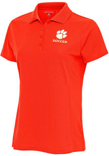 Antigua Clemson Tigers Womens Orange Soccer Legacy Pique Short Sleeve Polo Shirt