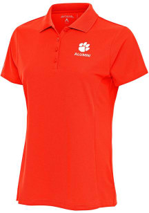 Antigua Clemson Tigers Womens Orange Alumni Legacy Pique Short Sleeve Polo Shirt