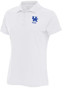 Antigua Kentucky Wildcats Womens White Mom Legacy Pique Short Sleeve Polo Shirt