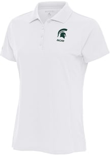 Antigua Michigan State Spartans Womens White Mom Legacy Pique Short Sleeve Polo Shirt