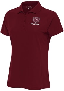 Antigua Missouri State Bears Womens Maroon Volleyball Legacy Pique Short Sleeve Polo Shirt