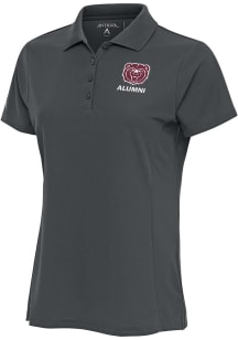 Antigua Missouri State Bears Womens Grey Alumni Legacy Pique Short Sleeve Polo Shirt