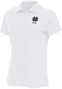 Antigua Notre Dame Fighting Irish Womens White Mom Legacy Pique Short Sleeve Polo Shirt