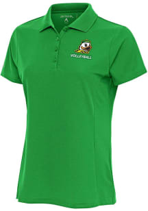 Antigua Oregon Ducks Womens Green Volleyball Legacy Pique Short Sleeve Polo Shirt