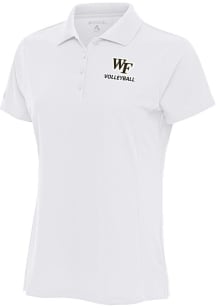 Antigua Wake Forest Demon Deacons Womens White Volleyball Legacy Pique Short Sleeve Polo Shirt