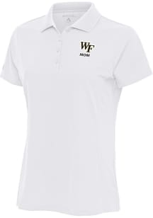 Antigua Wake Forest Demon Deacons Womens White Mom Legacy Pique Short Sleeve Polo Shirt