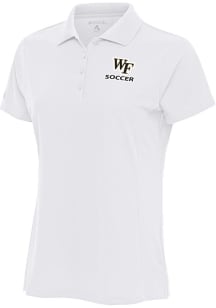 Antigua Wake Forest Demon Deacons Womens White Soccer Legacy Pique Short Sleeve Polo Shirt