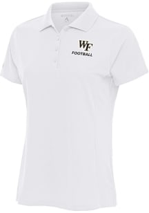 Antigua Wake Forest Demon Deacons Womens White Football Legacy Pique Short Sleeve Polo Shirt